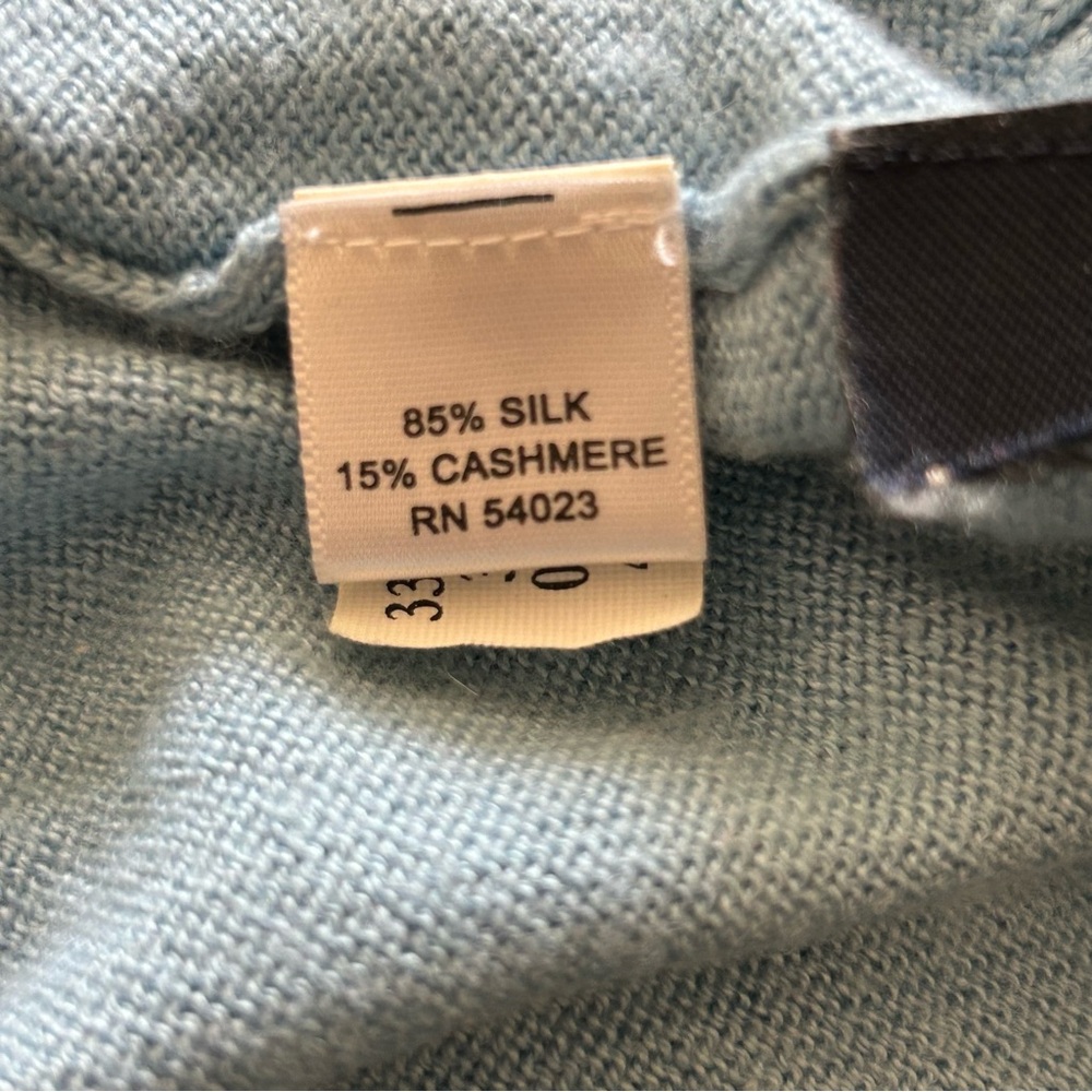 Banana Republic Sweater Blue Men’s TSITP silk cashmere blend crew neck XL - Picture 9 of 9